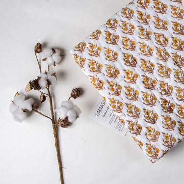 Yellow Floral Printed Cotton Soft Baby Blankets