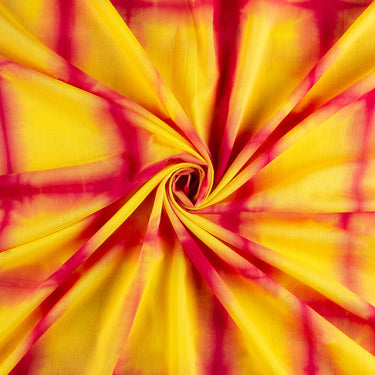 Yellow Tie and Dye Shibori Check Fabric