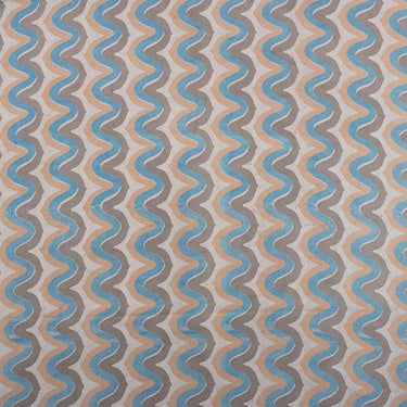 Zikzak Cotton Hand Block Indigo Fabric Online