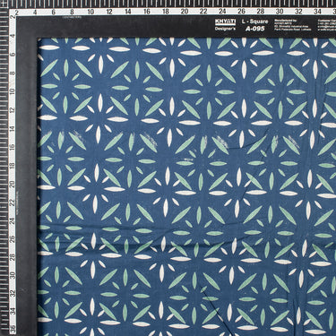 Discharge Organic Cotton Hand Block Printed Fabric