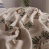 Palm Tree Block Print Throw Blankets for Home Decor