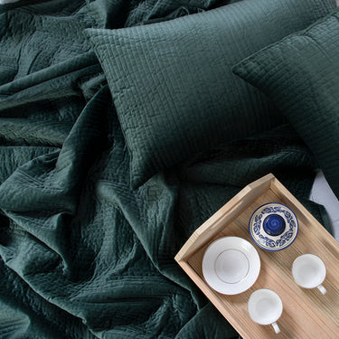 Handmade Luxury Green Soft Velvet Blanket Online